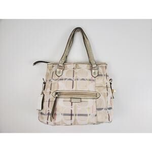 Y2K Coach Poppy Signature Logo Shoulder Bag Purse Handbag Tan M1373-28283E RARE